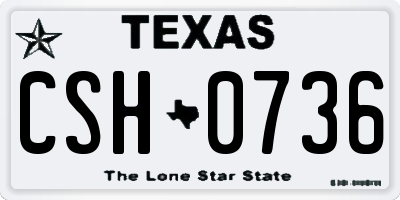 TX license plate CSH0736
