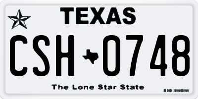 TX license plate CSH0748