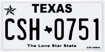 TX license plate CSH0751