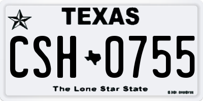 TX license plate CSH0755
