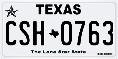 TX license plate CSH0763