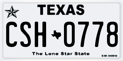 TX license plate CSH0778