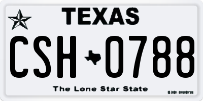 TX license plate CSH0788