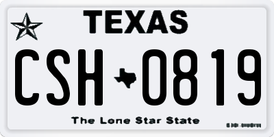 TX license plate CSH0819