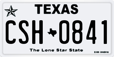 TX license plate CSH0841
