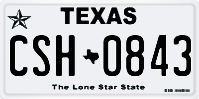 TX license plate CSH0843