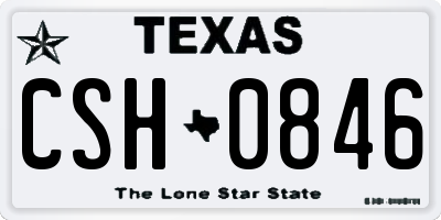 TX license plate CSH0846