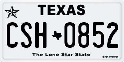 TX license plate CSH0852
