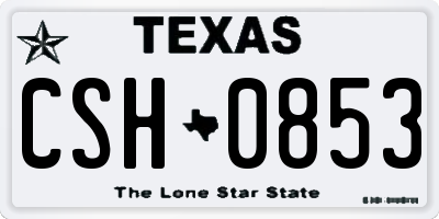 TX license plate CSH0853