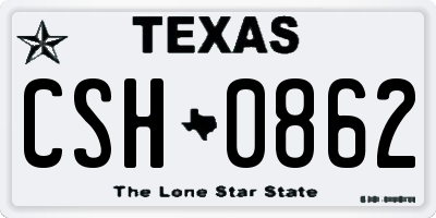 TX license plate CSH0862