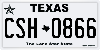 TX license plate CSH0866