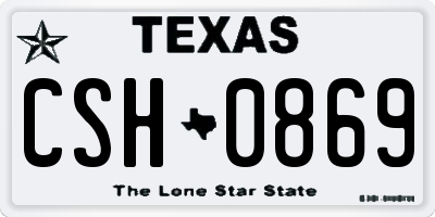 TX license plate CSH0869