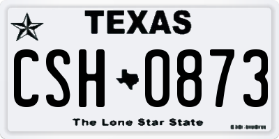 TX license plate CSH0873