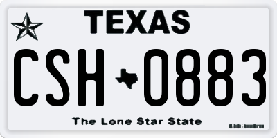 TX license plate CSH0883