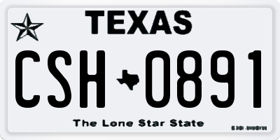 TX license plate CSH0891