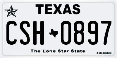 TX license plate CSH0897