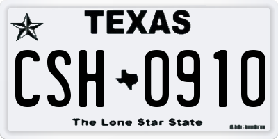 TX license plate CSH0910