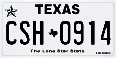 TX license plate CSH0914