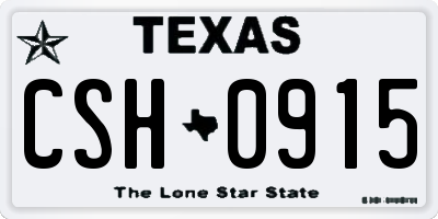 TX license plate CSH0915