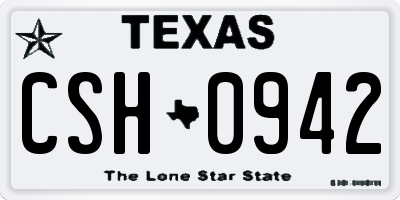 TX license plate CSH0942