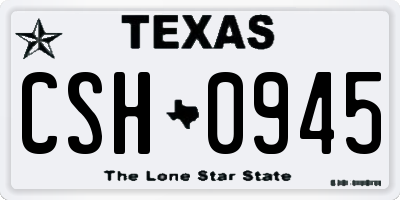 TX license plate CSH0945