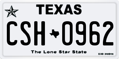 TX license plate CSH0962