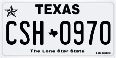 TX license plate CSH0970
