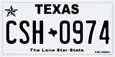 TX license plate CSH0974