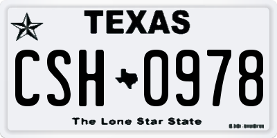 TX license plate CSH0978
