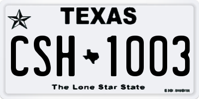 TX license plate CSH1003