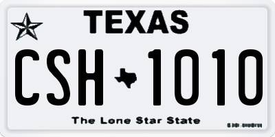 TX license plate CSH1010