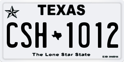 TX license plate CSH1012