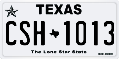TX license plate CSH1013