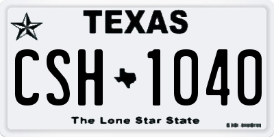 TX license plate CSH1040