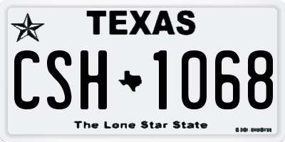 TX license plate CSH1068
