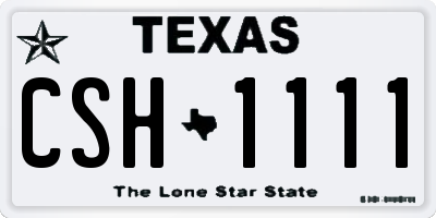 TX license plate CSH1111
