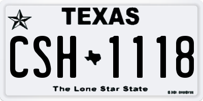 TX license plate CSH1118