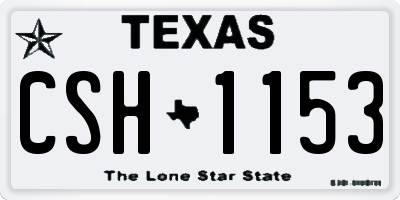 TX license plate CSH1153