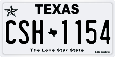 TX license plate CSH1154