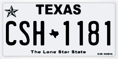 TX license plate CSH1181