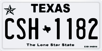 TX license plate CSH1182