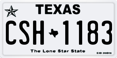 TX license plate CSH1183