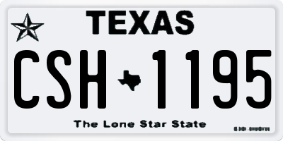 TX license plate CSH1195