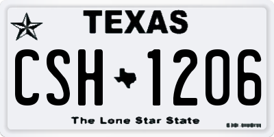 TX license plate CSH1206