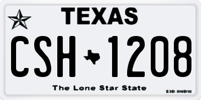 TX license plate CSH1208