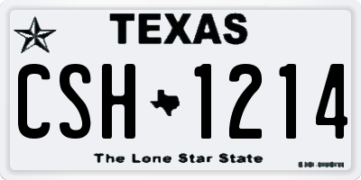 TX license plate CSH1214