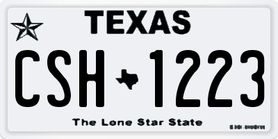 TX license plate CSH1223