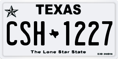 TX license plate CSH1227