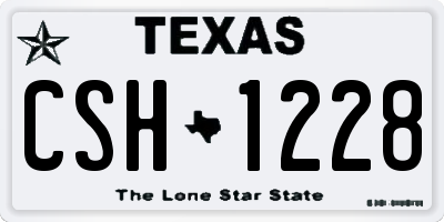 TX license plate CSH1228
