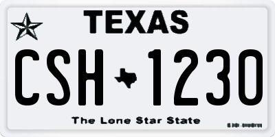 TX license plate CSH1230